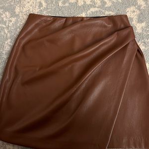 Wilfred Faux Leather Wrap Skirt